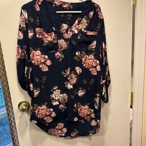 Floral V-Neck Women's Top